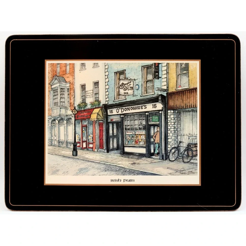 Vintage Pimpernel Irish Pubs Placemats Set of 6 Cork Backed Dublin Scenes